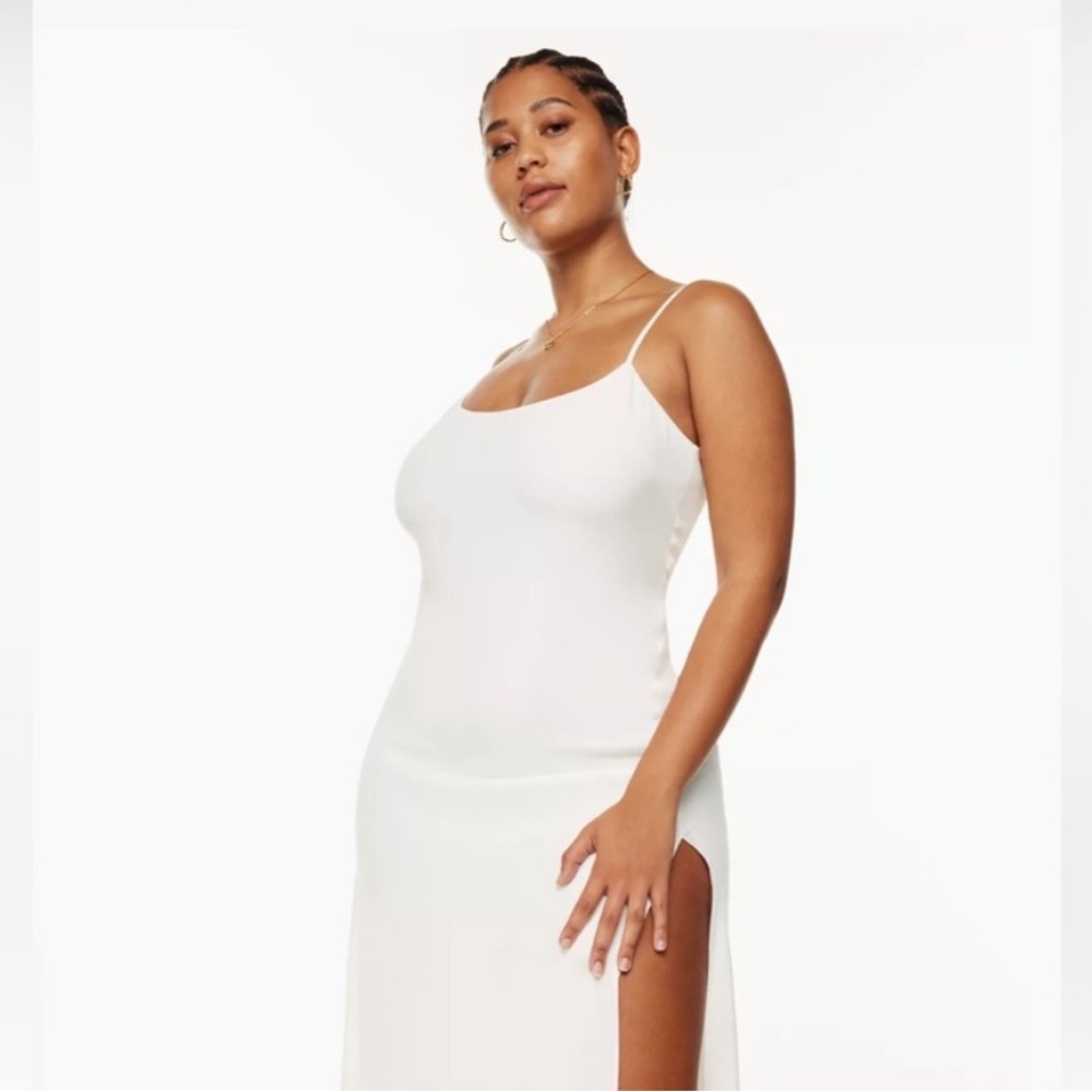 Aritzia Wilfred Affogato Slip Midi Dress in Vin Gris